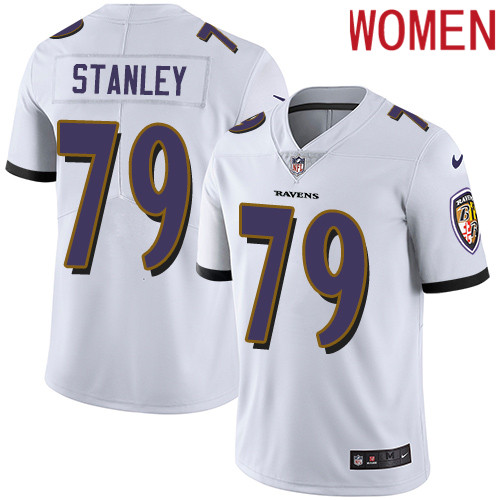 2019 Women Baltimore Ravens 79 Stanley white Nike Vapor Untouchable Limited NFL Jersey